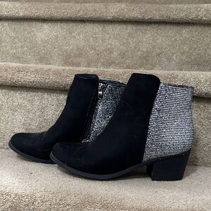 SHEIN Black and Silver Ankle Booties